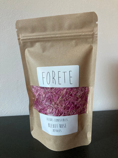photo de produit : un sachet de 250 mL de pétales de Bleuets roses